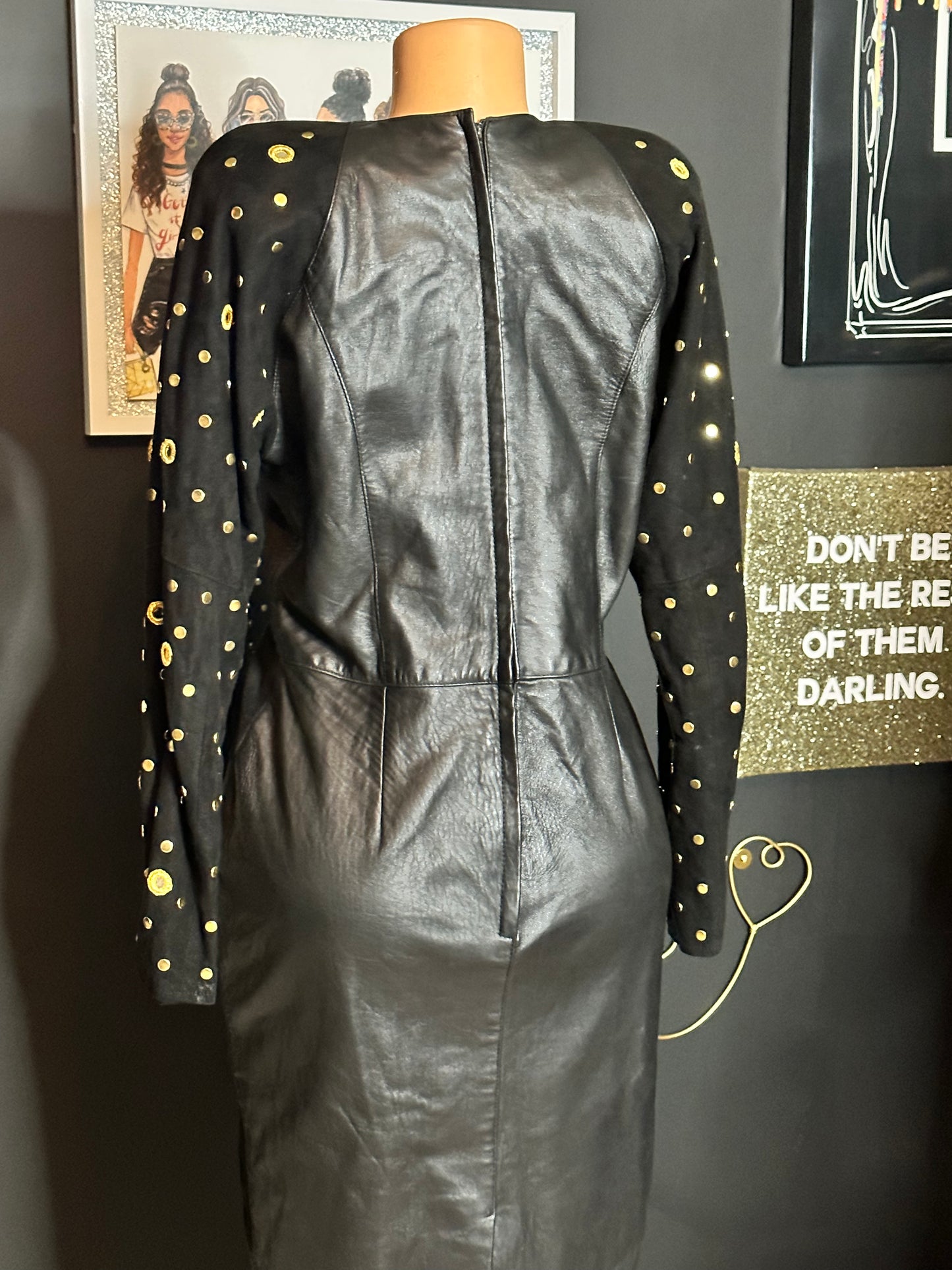 Vintage Dali Melame leather dress