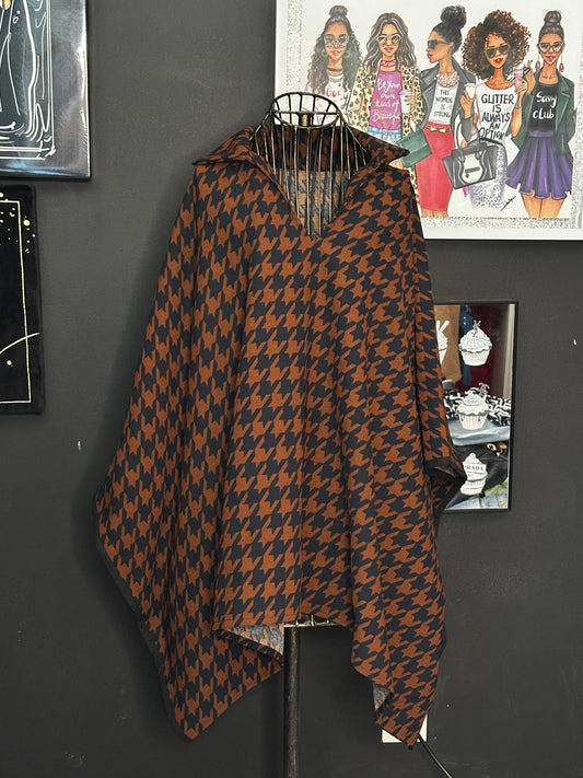 Houndstooth poncho