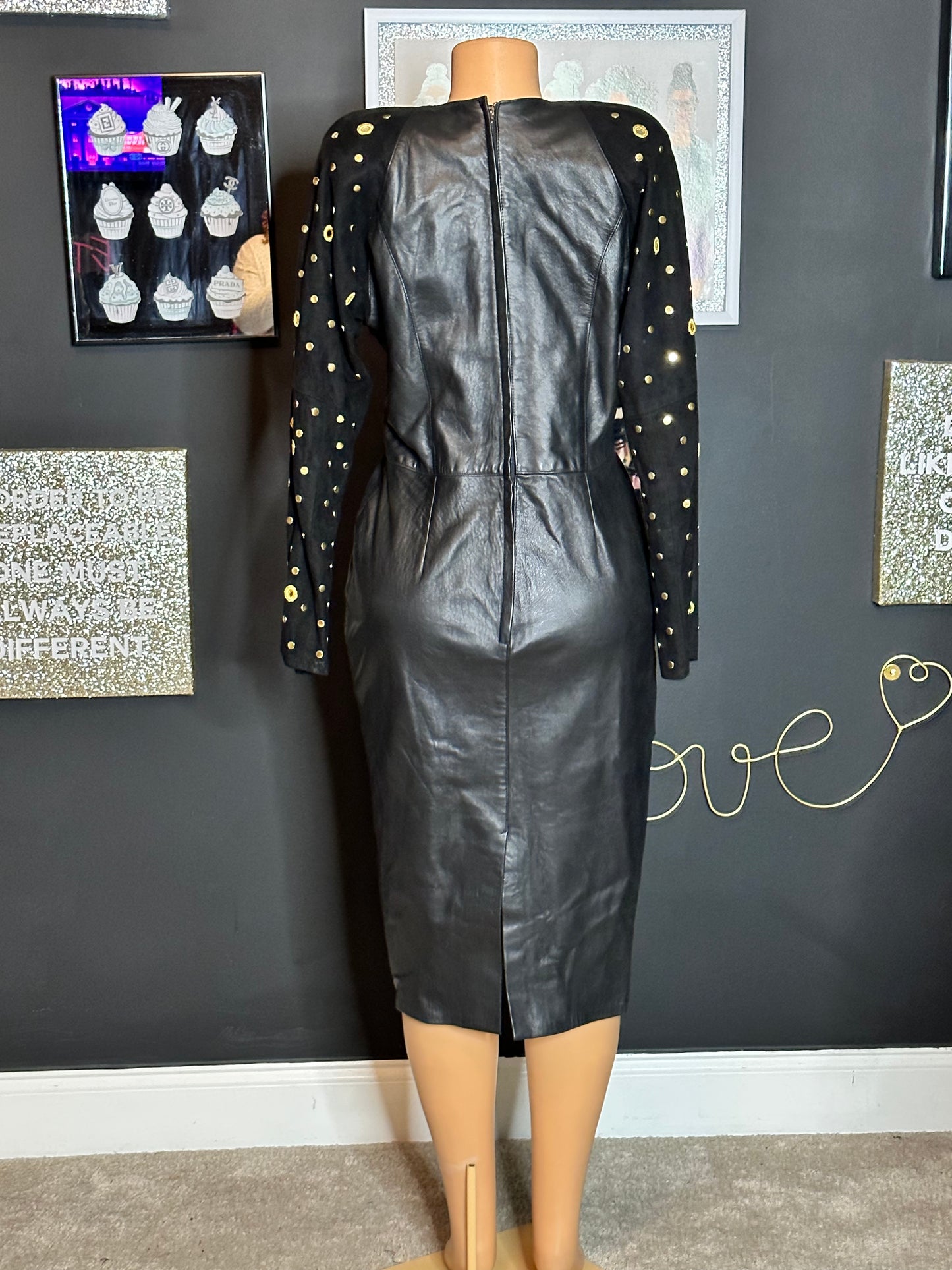 Vintage Dali Melame leather dress