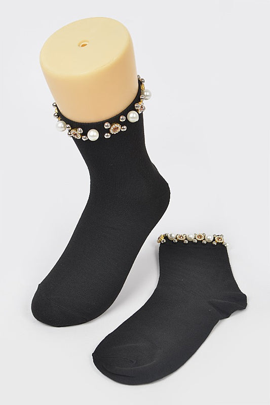 Rhinestone and Pearl socks