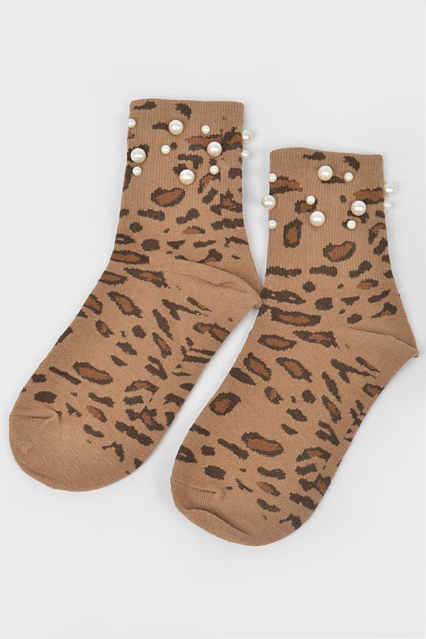 Leopard and Pearl socks