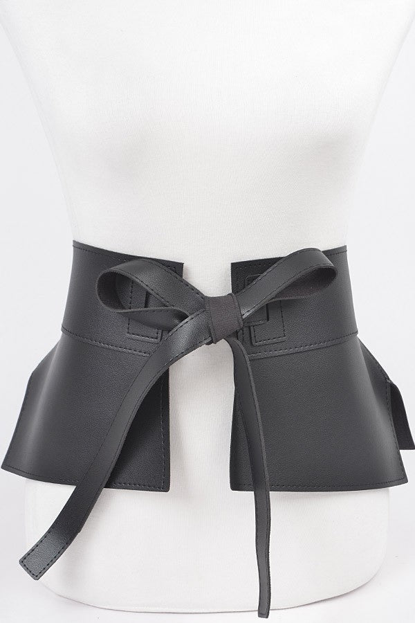 Faux leather skirt belt