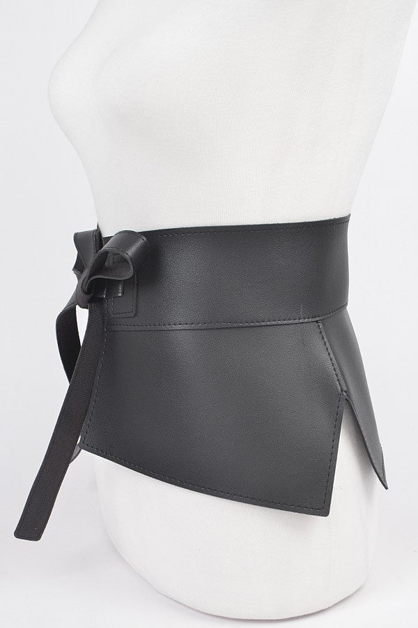 Faux leather skirt belt