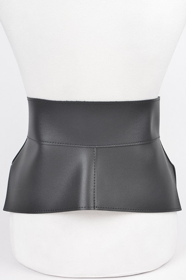 Faux leather skirt belt