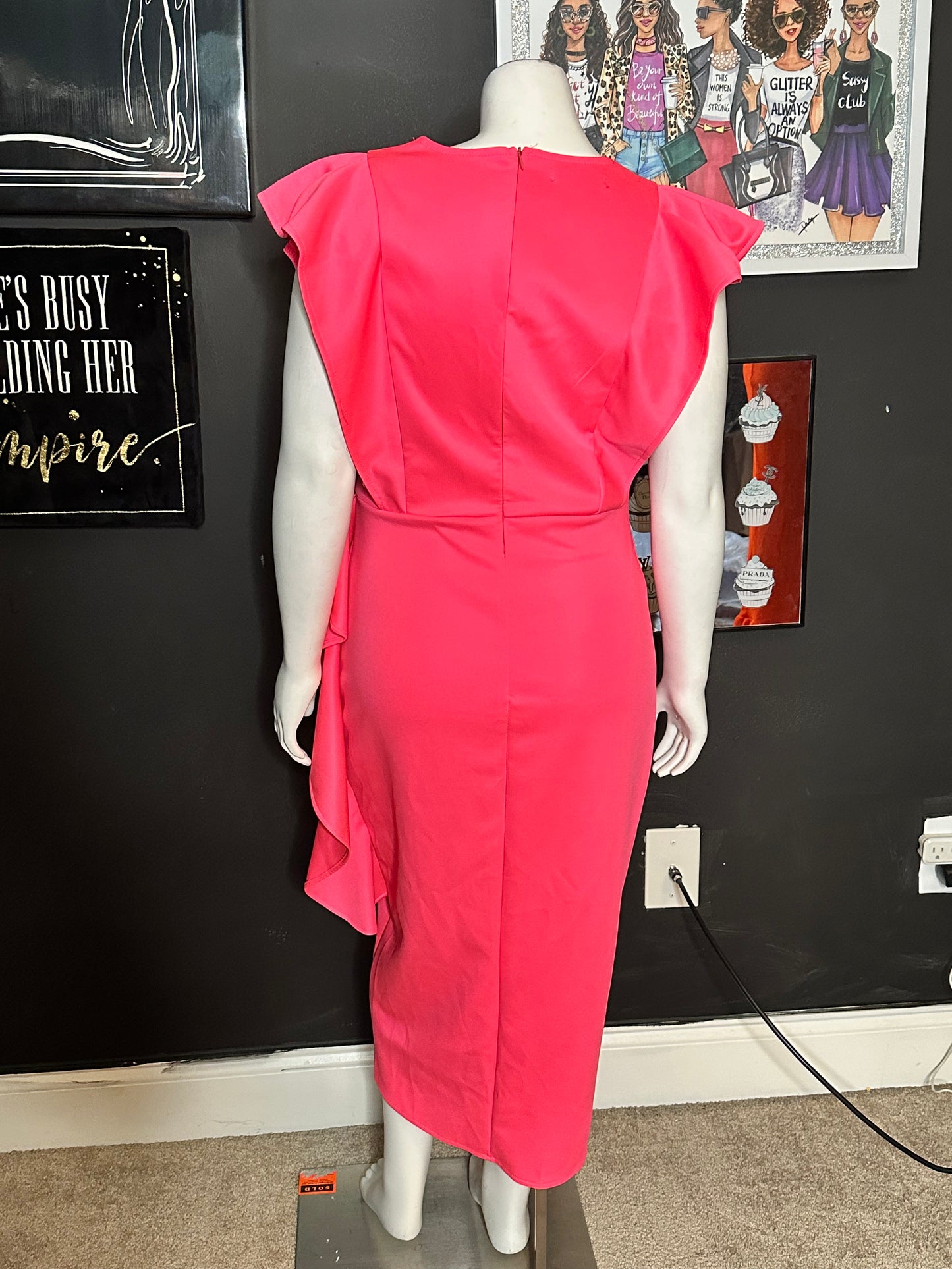 Pink midi dress